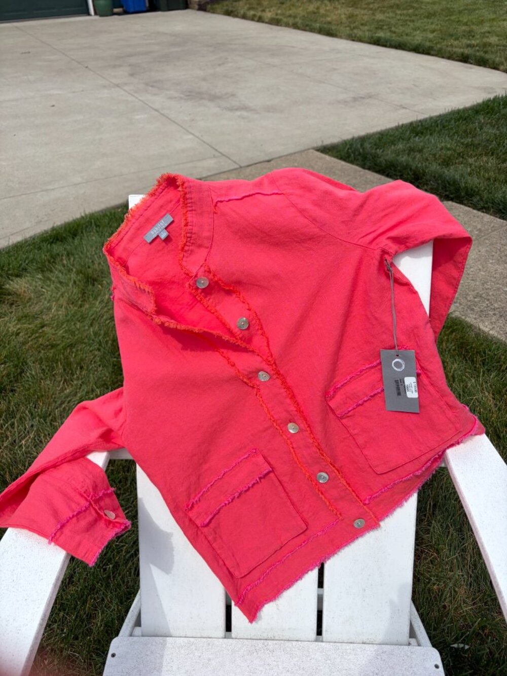 Habitat Linen Jacket, Small, coral NWT
